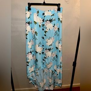 High low floral print skirt